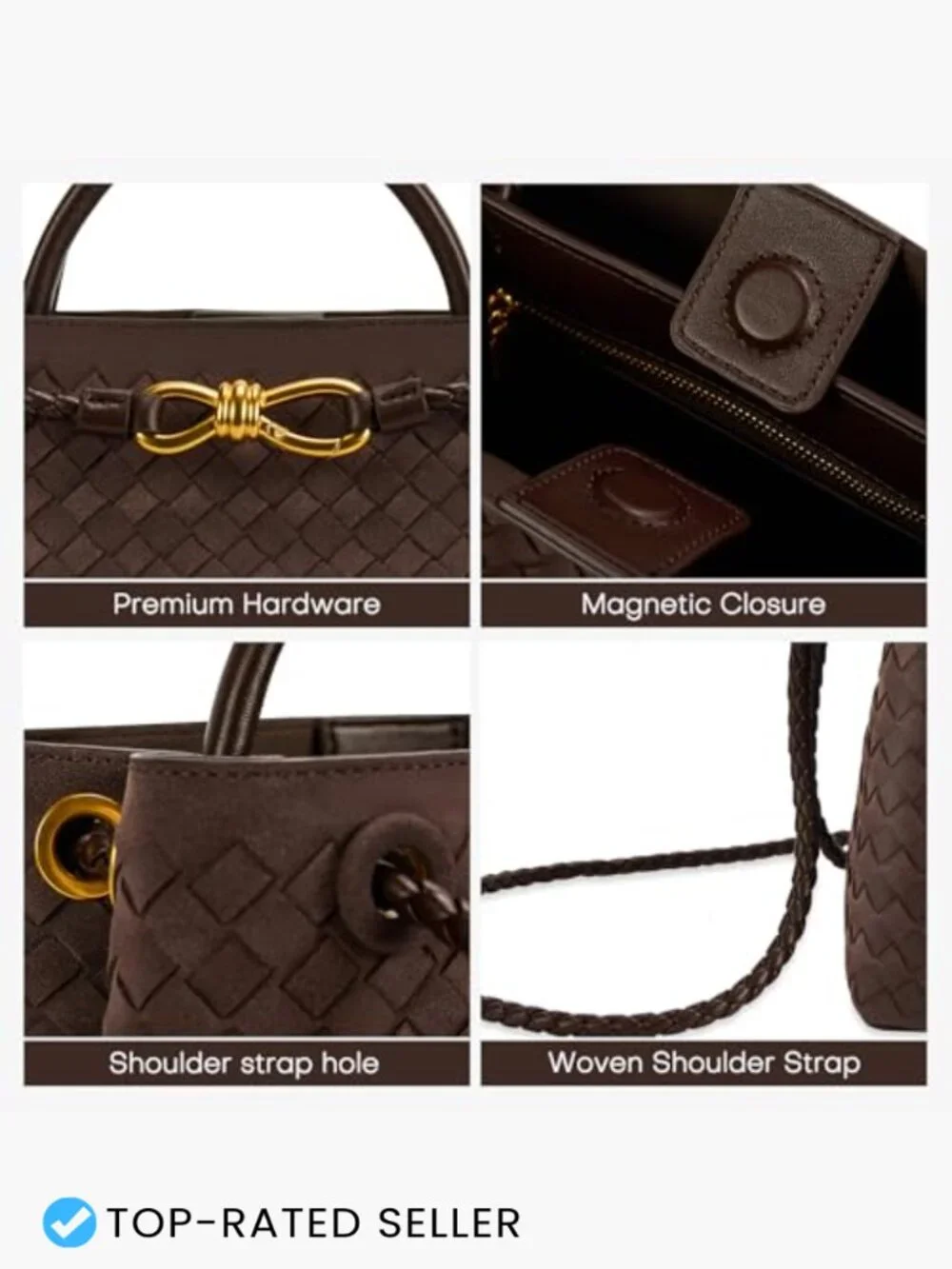 Woven Tote Bag For Women Chic | Handmade Purse With Top Handle Crossbody